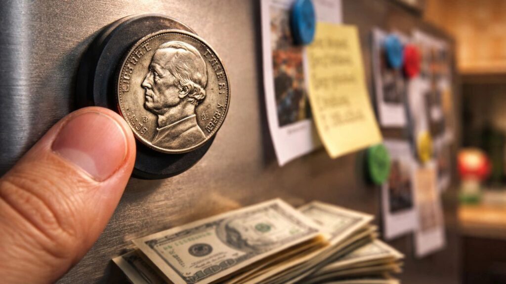 Fortune cachée : un nickel Jefferson de 1942 retrouvé sur un aimant de réfrigérateur estimé à six chiffres
