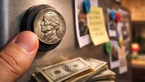 Fortune cachée : un nickel Jefferson de 1942 retrouvé sur un aimant de réfrigérateur estimé à six chiffres
