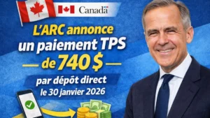 L’ARC annonce un paiement TPS de 740 $ par dépôt direct le 30 janvier 2026