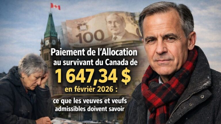 Paiement de l’Allocation au survivant du Canada de 1 647,34 $ en février 2026 : ce que les veuves et veufs admissibles doivent savoir