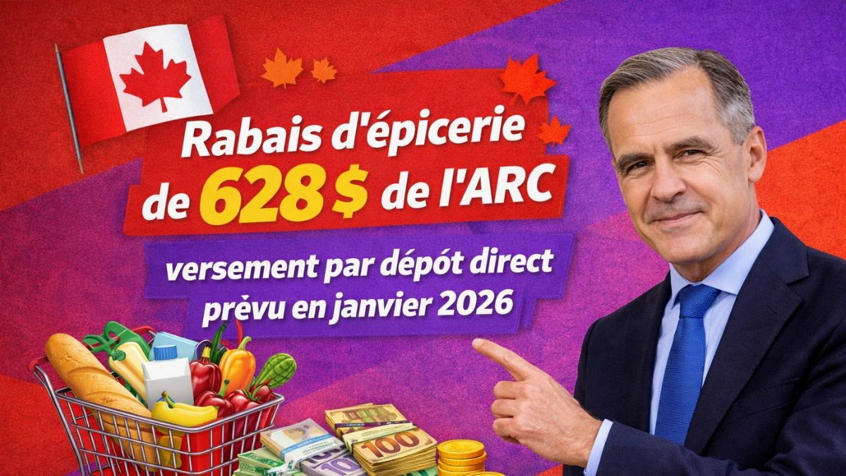 Rabais d’épicerie de 628 $ de l’ARC : versement par dépôt direct prévu en janvier 2026