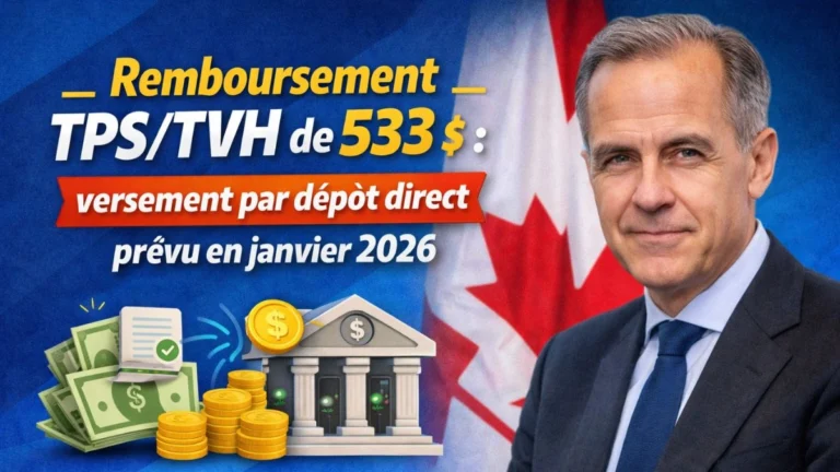 Remboursement TPS/TVH de 533 $ : versement par dépôt direct prévu en janvier 2026