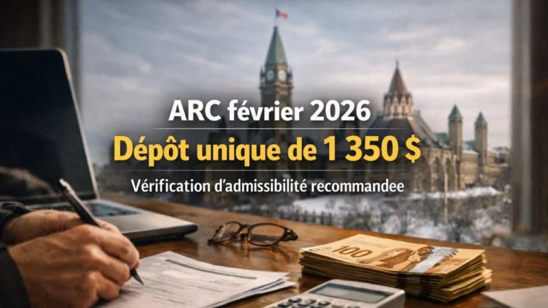 ARC février 2026 : dépôt unique de 1 350 $, vérification d’admissibilité recommandée