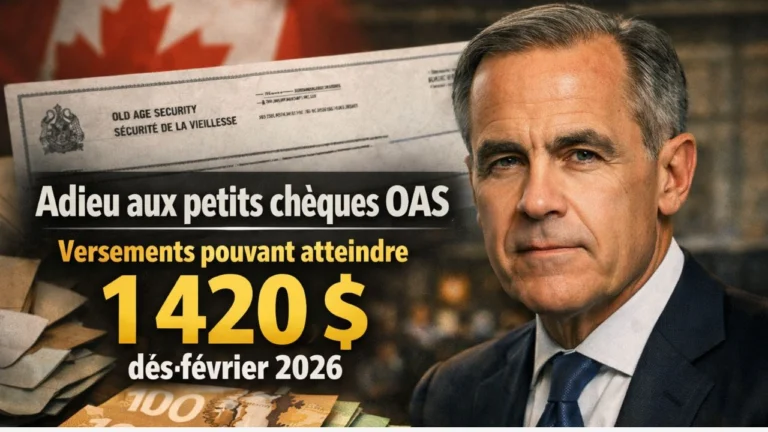 Adieu aux petits chèques OAS : versements pouvant atteindre 1 420 $ dès février 2026