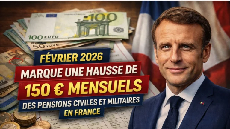 Février 2026 marque une hausse de 150 € mensuels des pensions civiles et militaires en France