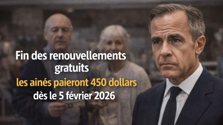 Fin des renouvellements gratuits les aînés paieront 450 dollars dès le 5 février 2026