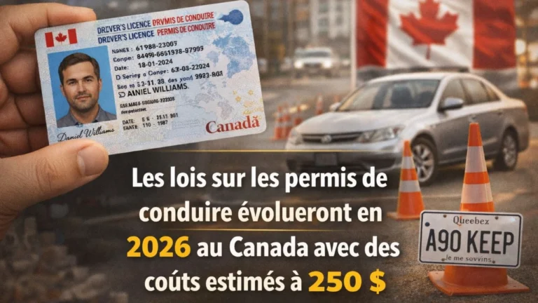 Les lois sur les permis de conduire évolueront en 2026 au Canada avec des coûts estimés à 250 $