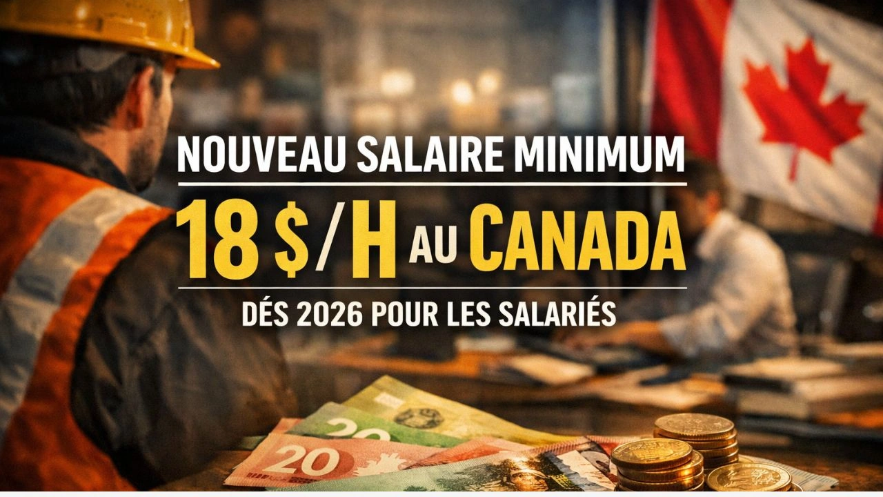Nouveau salaire minimum de 18 $/h au Canada dès 2026 pour les salariés