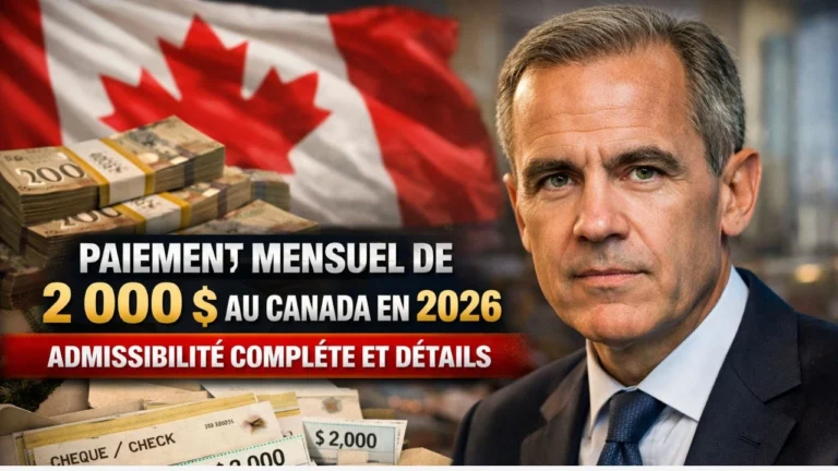 Paiement mensuel de 2 000 $ au Canada en 2026 : admissibilité complète et détails