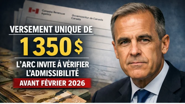 Versement unique de 1 350 $ : l’ARC invite à vérifier l’admissibilité avant février 2026