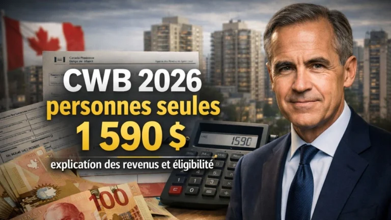 CWB 2026 personnes seules 1 590 $ explication des revenus et éligibilité