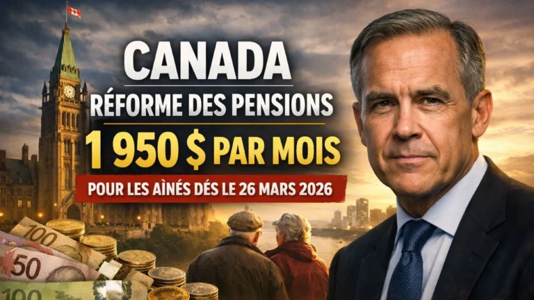 Canada réforme des pensions 1 950 $ par mois pour les aînés dès le 26 mars 2026