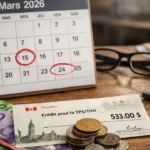 Crédit TPS/TVH mars 2026 versement de 533 $ avec calendrier et conditions