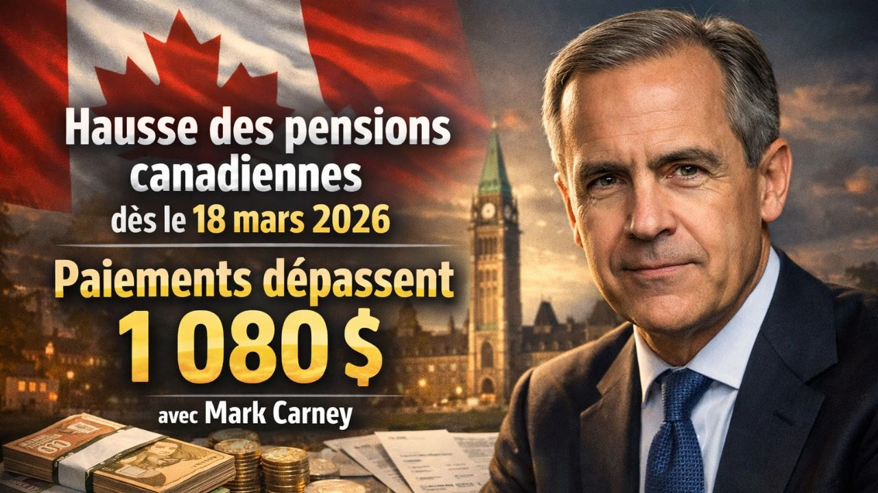Hausse des pensions canadiennes dès le 18 mars 2026, paiements dépassent 1 080 $
