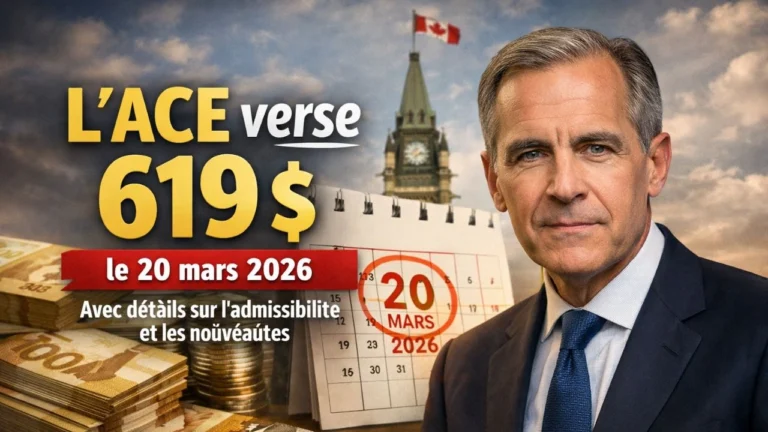 L’ACE verse 619 $ le 20 mars 2026 avec détails sur l’admissibilité et les nouveautés