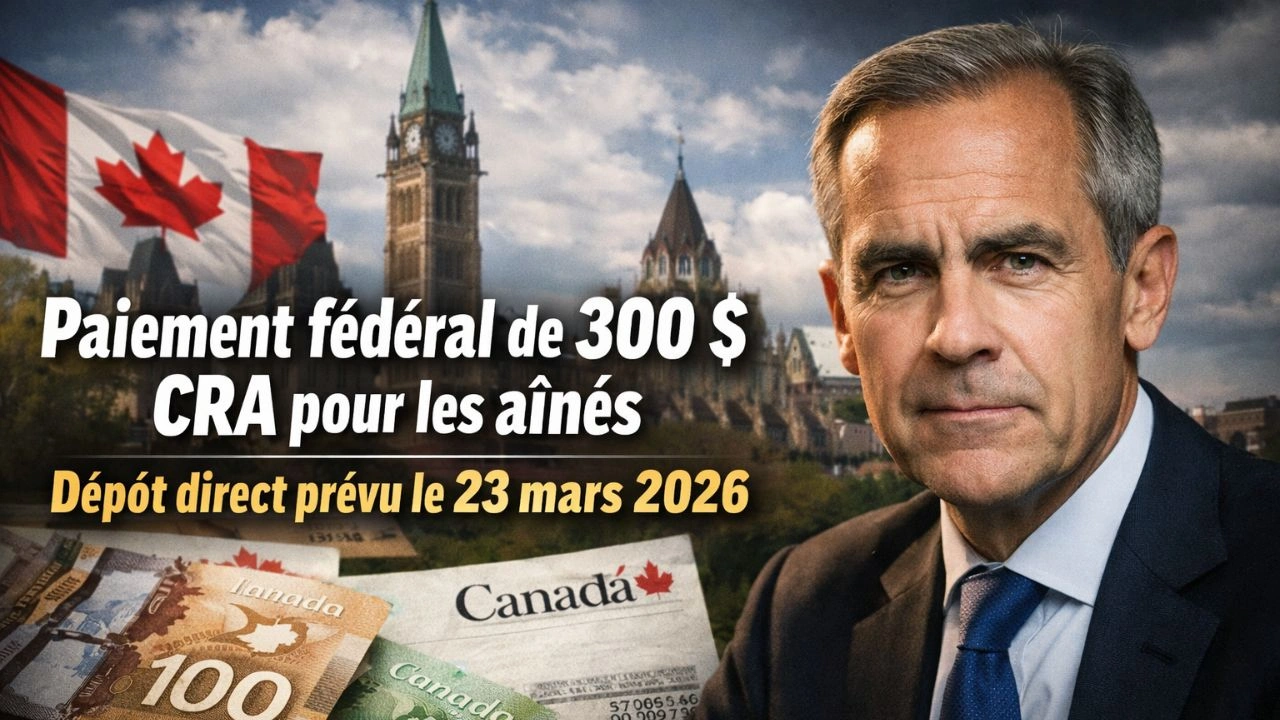 Paiement fédéral de 300 $ CRA pour les aînés, dépôt direct prévu le 23 mars 2026