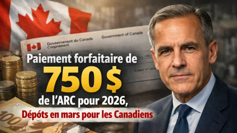 Paiement forfaitaire de 750 $ de l’ARC pour 2026, dépôts en mars pour les Canadiens