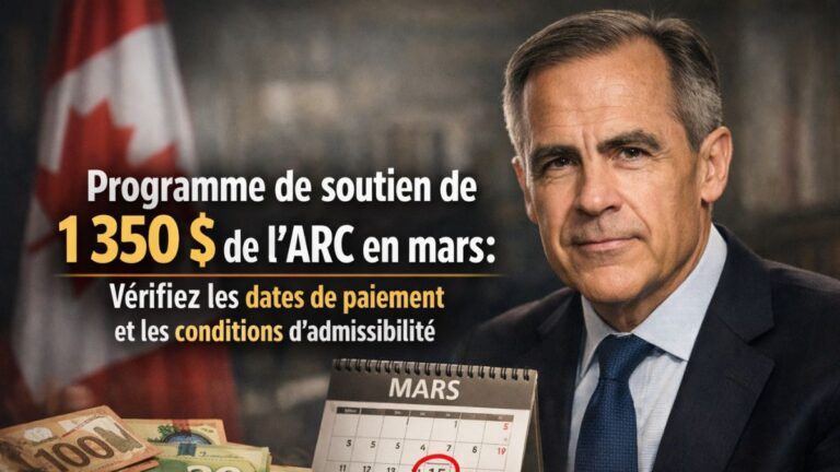 Programme de soutien de 1 350 $ de l’ARC en mars : vérifiez les dates de paiement et les conditions d’admissibilité
