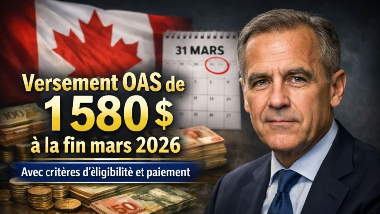 Versement OAS de 1 580 $ à la fin mars 2026 avec critères d’éligibilité et paiement