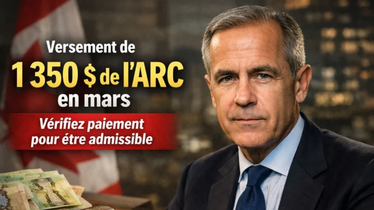 Versement de 1 350 $ de l’ARC en mars vérifiez paiement pour être admissible