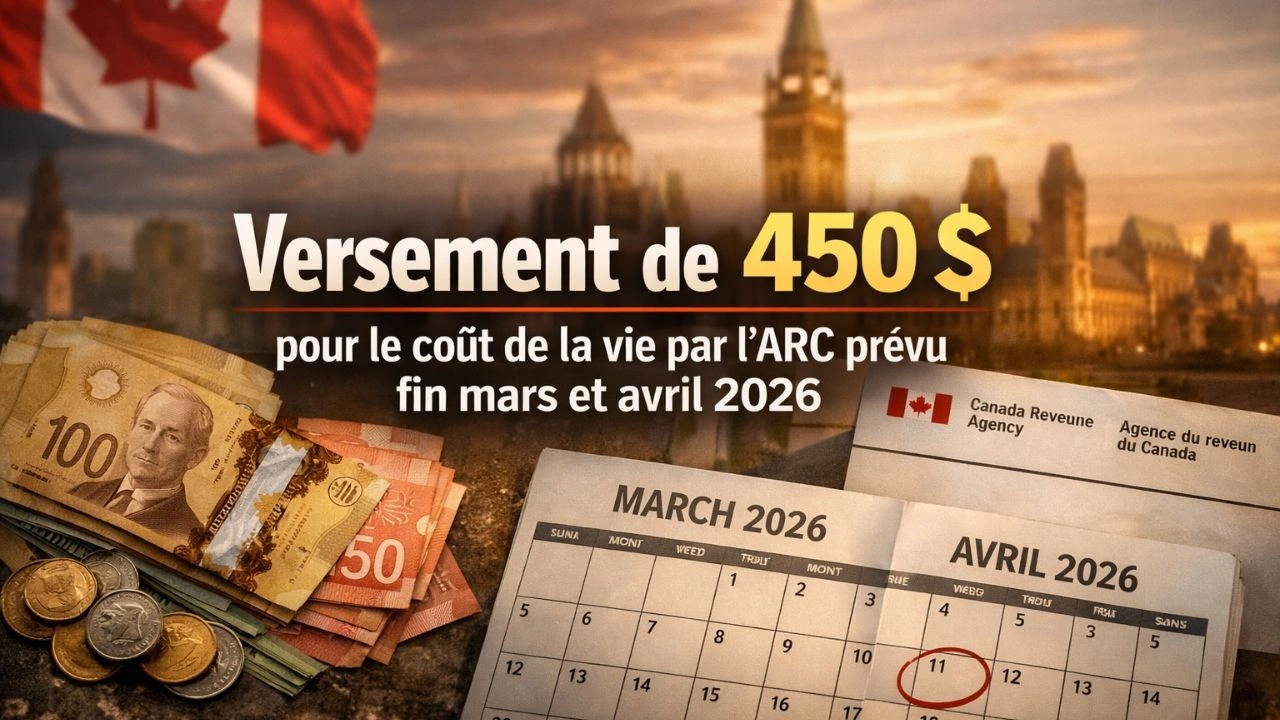 Versement de 450 $ pour le coût de la vie par l’ARC prévu fin mars et avril 2026