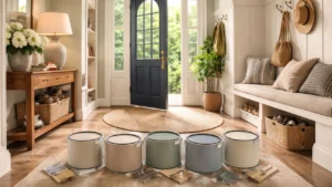 6 couleurs de peinture Benjamin Moore que les designers adorent pour une entrée calme et accueillante