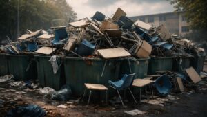 Des dizaines de tables et de chaises du cégep ont été jetées à la poubelle, soulevant des questions sur le gaspillage.