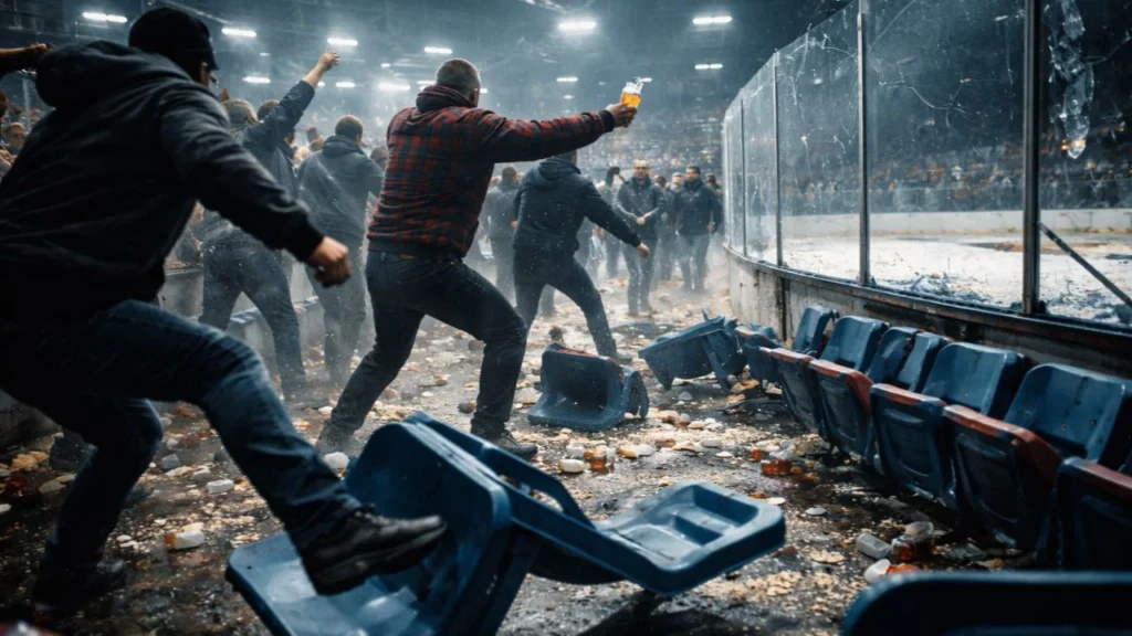 Des spectateurs turbulents ont causé des dégâts majeurs dans une aréna de Bracebridge, d’après l’OPP