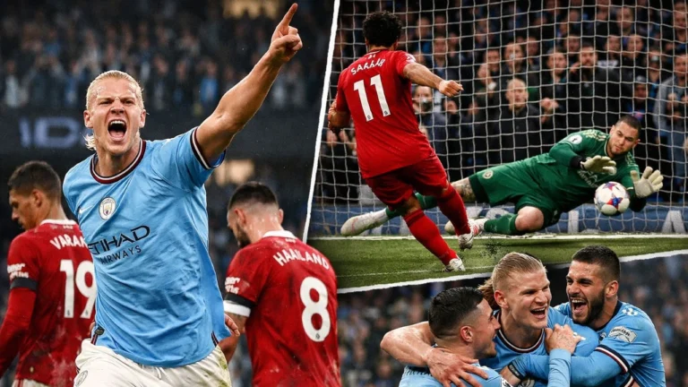 Haaland en feu avec un triplé, Salah stoppé sur penalty, et City qui humilie son rival historique à l’Etihad