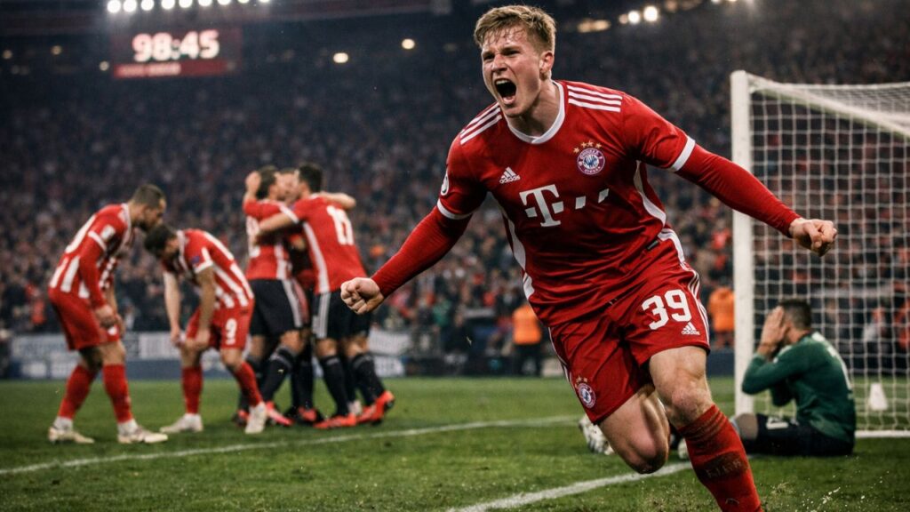 Sans Harry Kane, blessé, le Bayern Munich, en tête de la Bundesliga, a renversé Fribourg après avoir été mené de deux buts, avec un but décisif de Lennart Karl à la 99e minute